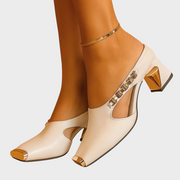 Irene – Metallische Pumps für Damen mit offenem Schnitt – Ansicht 6