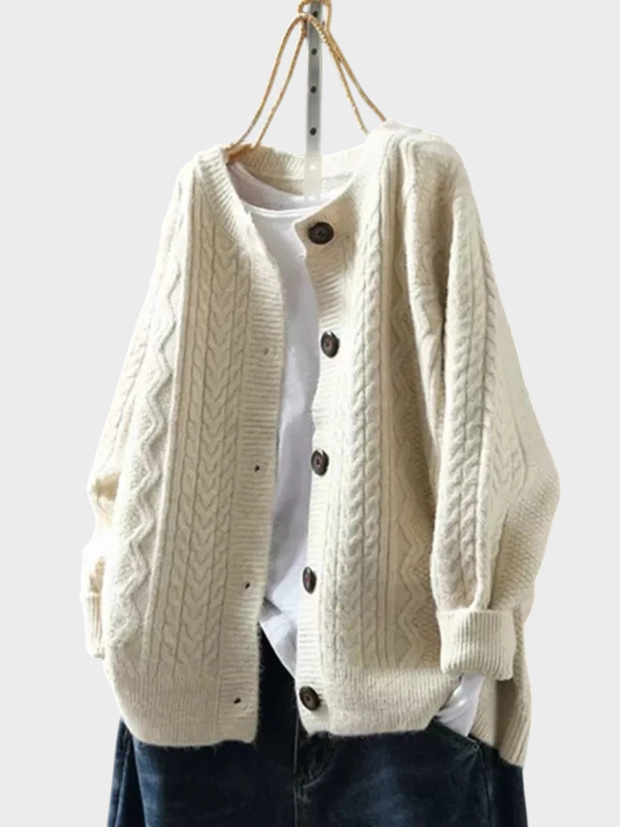 Lorenza – Zopfstrick-Strickjacke für Damen