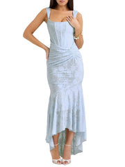 Bella – Maxikleid mit Blumenmuster in Blau