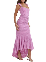 Bella – Maxikleid mit Blumenmuster in Blau