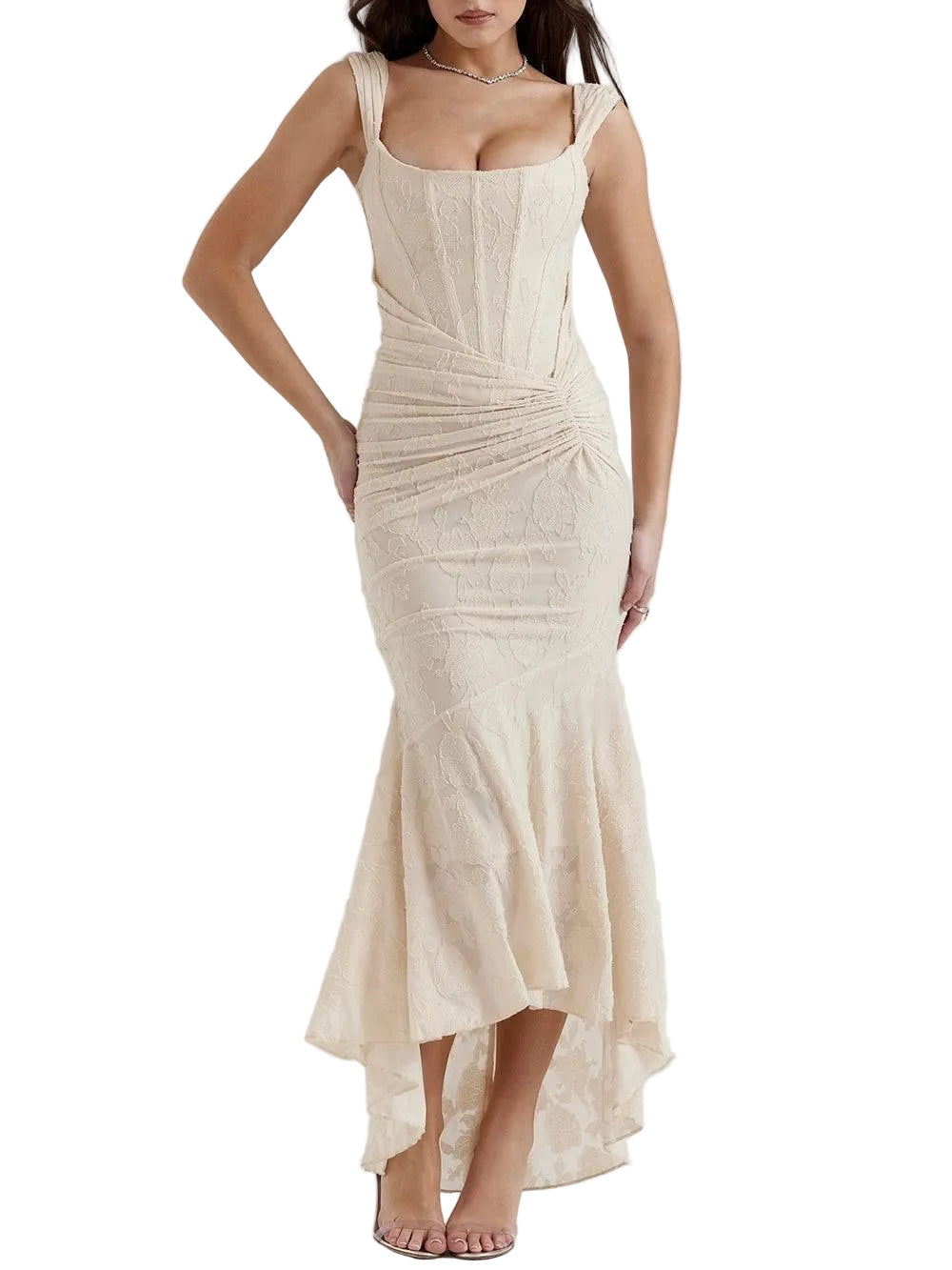 Bella – Maxikleid mit Blumenmuster in Blau