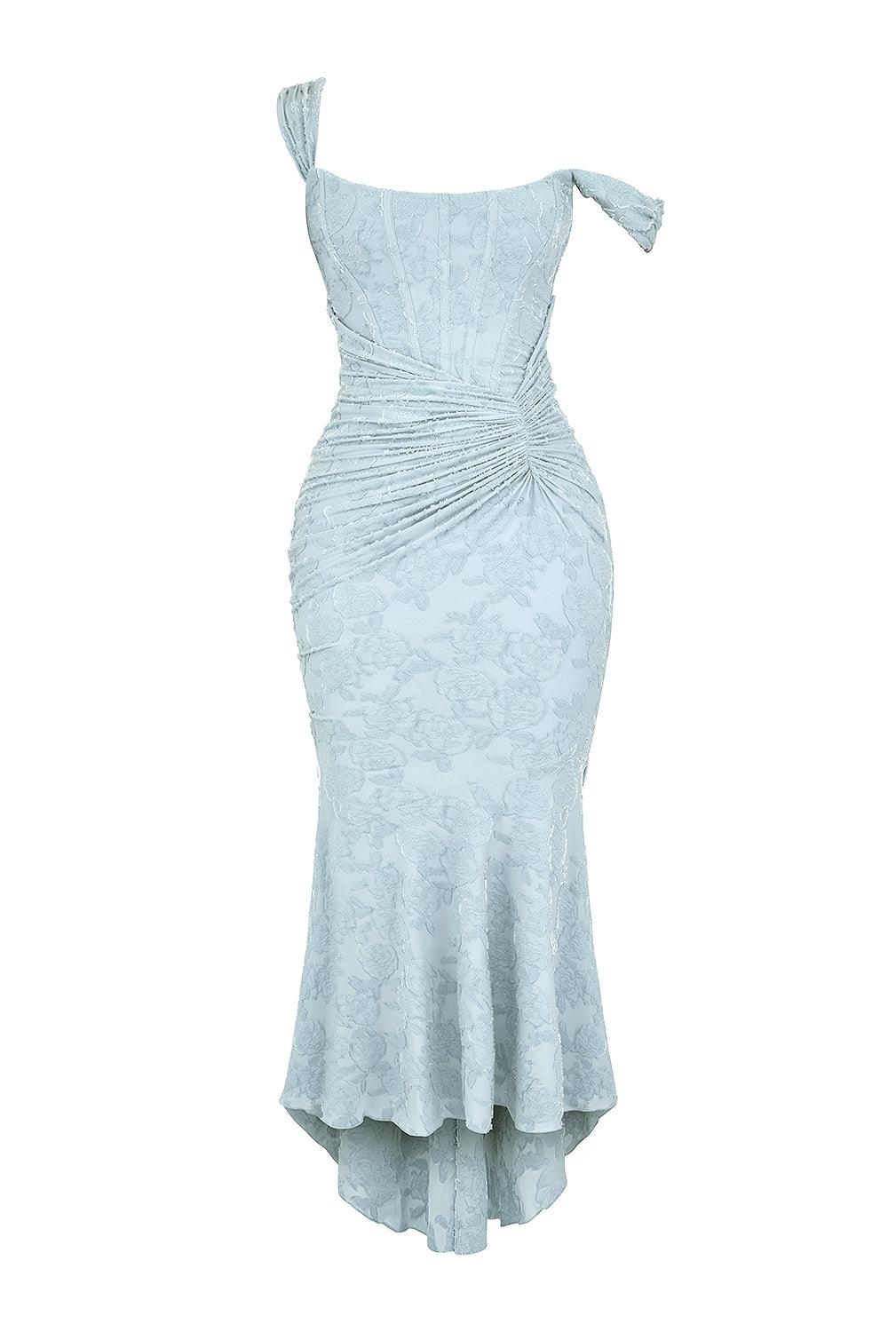 Bella – Maxikleid mit Blumenmuster in Blau