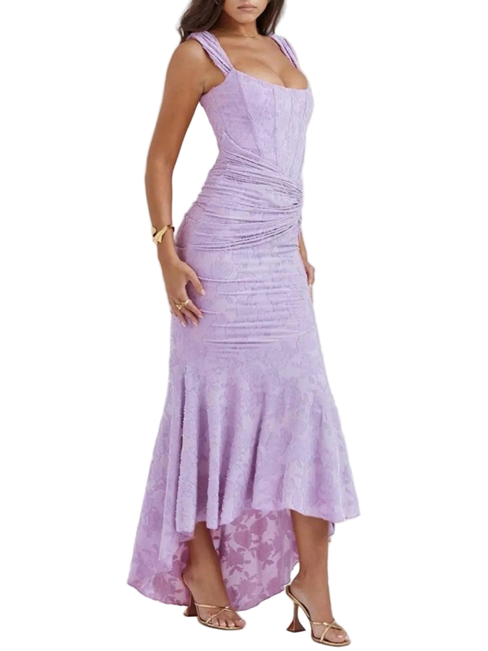 Bella – Maxikleid mit Blumenmuster in Blau