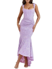 Bella – Maxikleid mit Blumenmuster in Blau
