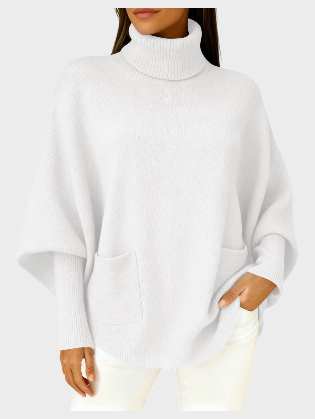 Nikka | Moderner, lässiger Damenpullover mit Stehkragen in Unifarbe