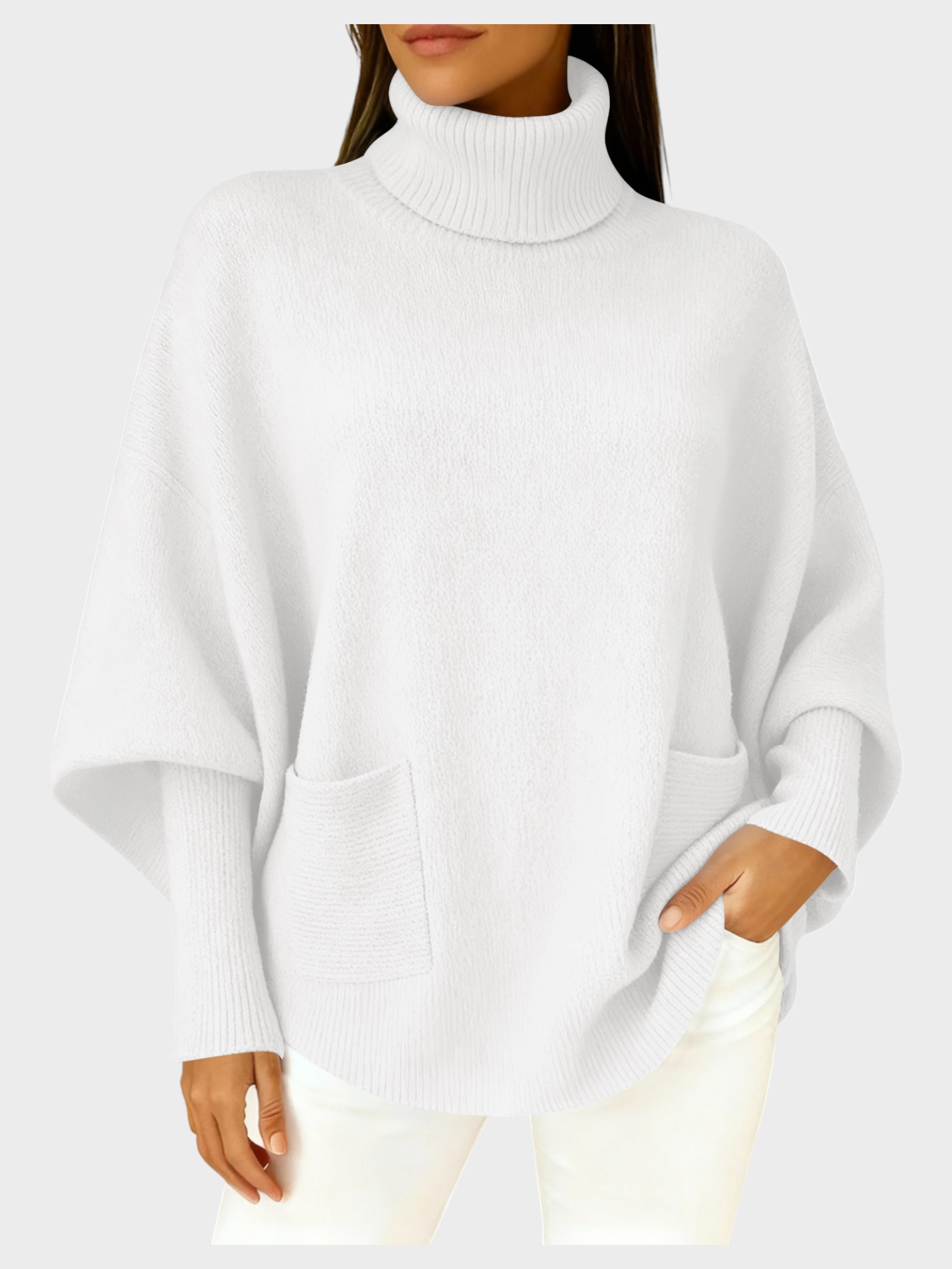 Nikka – Lässiger Damenpullover mit Stehkragen – Ansicht 3