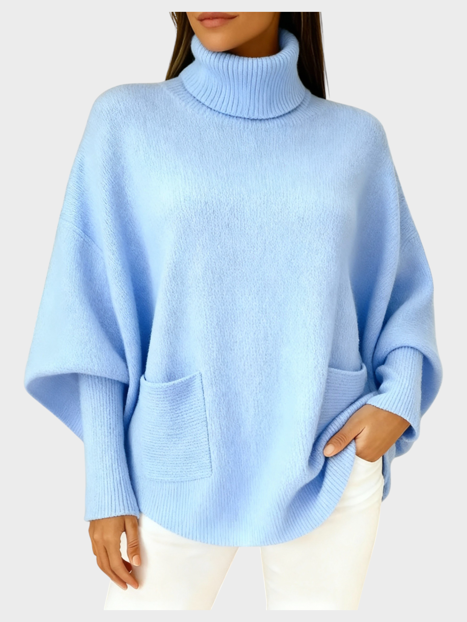 Nikka – Lässiger Damenpullover mit Stehkragen – Ansicht 2