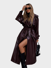 Luisa – Burgunderroter Trenchcoat für Damen