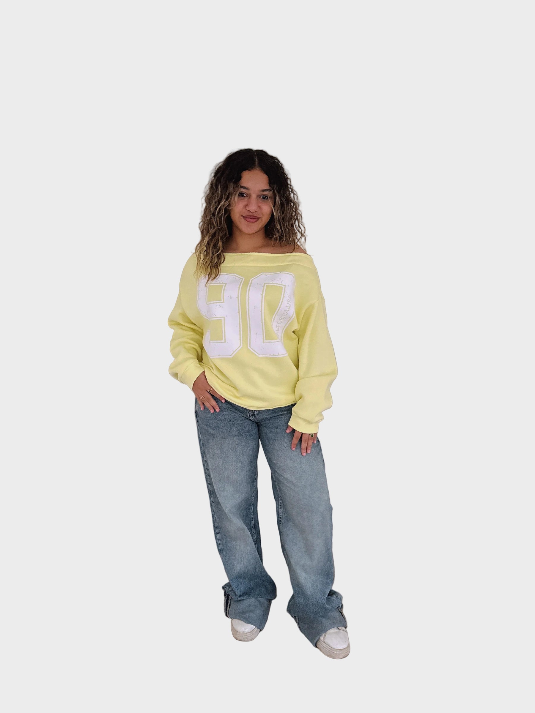 Nadeine – Schulterfreies Damen-Sweatshirt – Ansicht 4