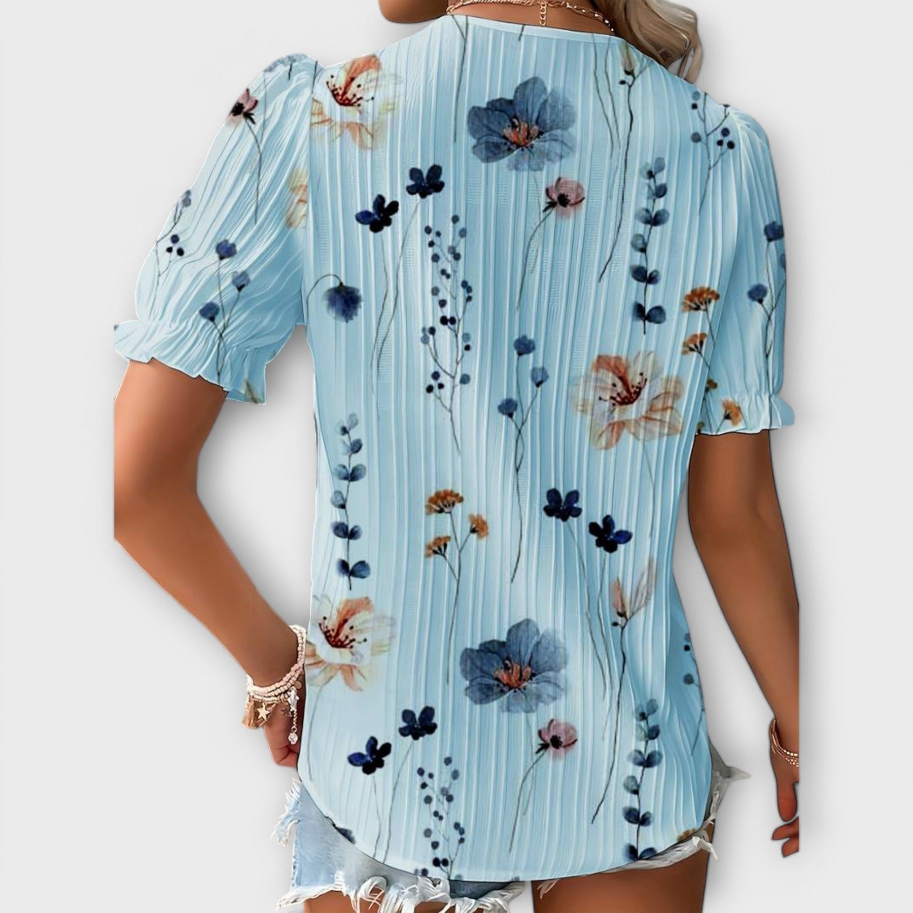 Damenbluse Emily mit V-Ausschnitt – Ansicht 10