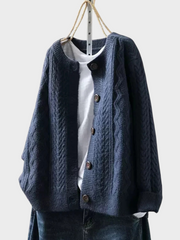 Lorenza – Zopfstrick-Strickjacke für Damen – Ansicht 3