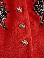 Harmony – Damen-Wolljacke mit Stehkragen und Rosenstickerei – Ansicht 8