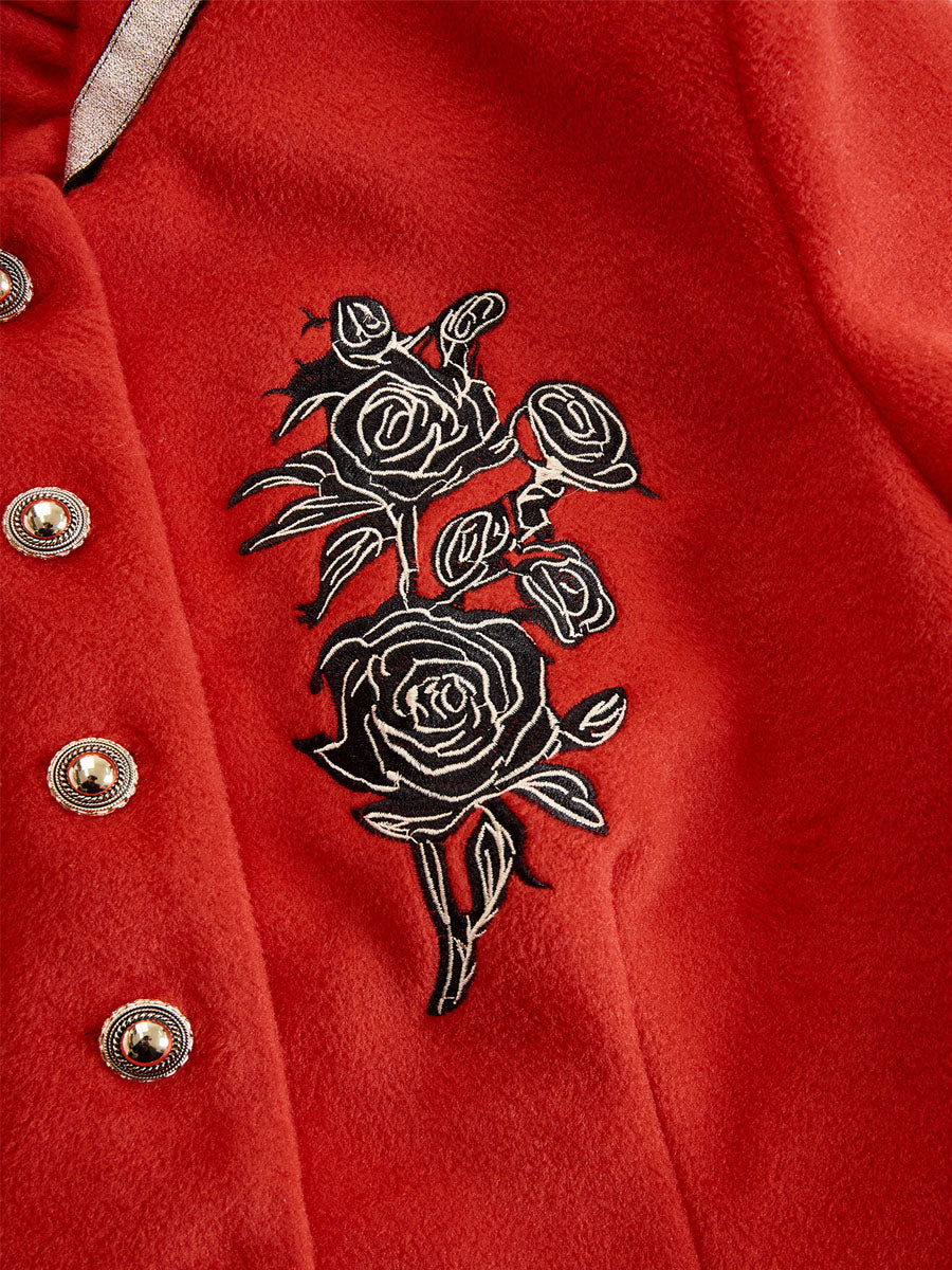 Harmony – Damen-Wolljacke mit Stehkragen und Rosenstickerei – Ansicht 9