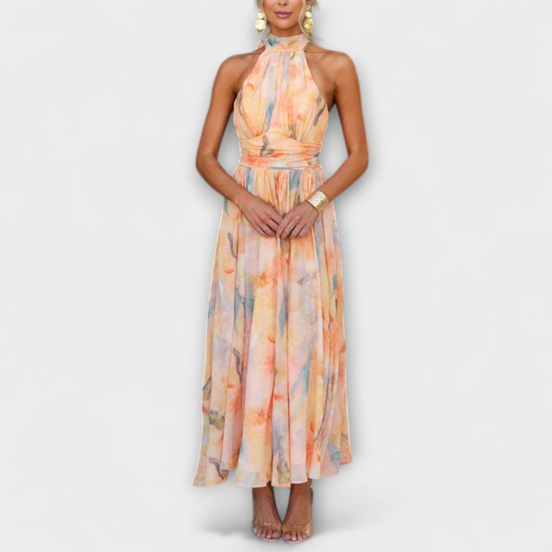 Aquarell-Maxikleid für Damen