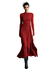 Belle – Graues Wickel-Maxikleid mit Knoten