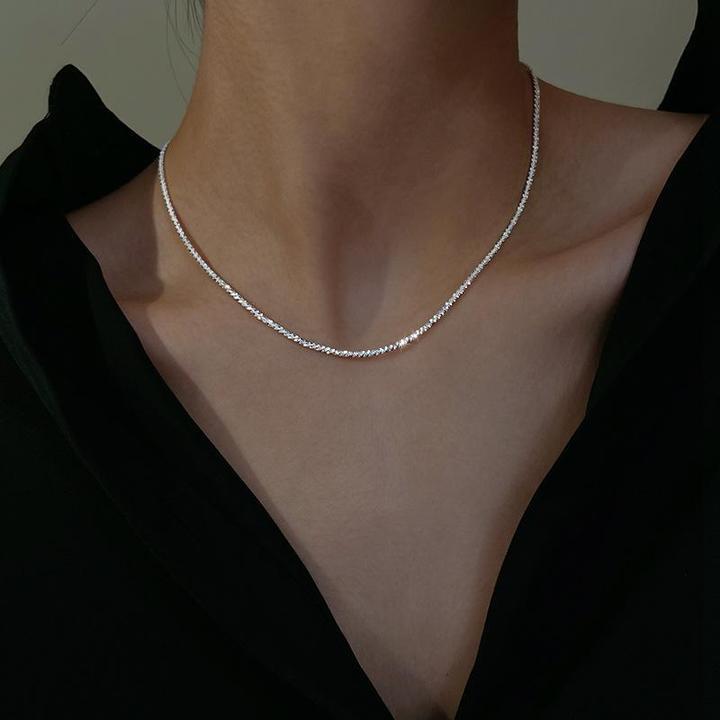 Silbernes Halsketten-Set aus 925er Silber mit Sternmotiv – Ansicht 2