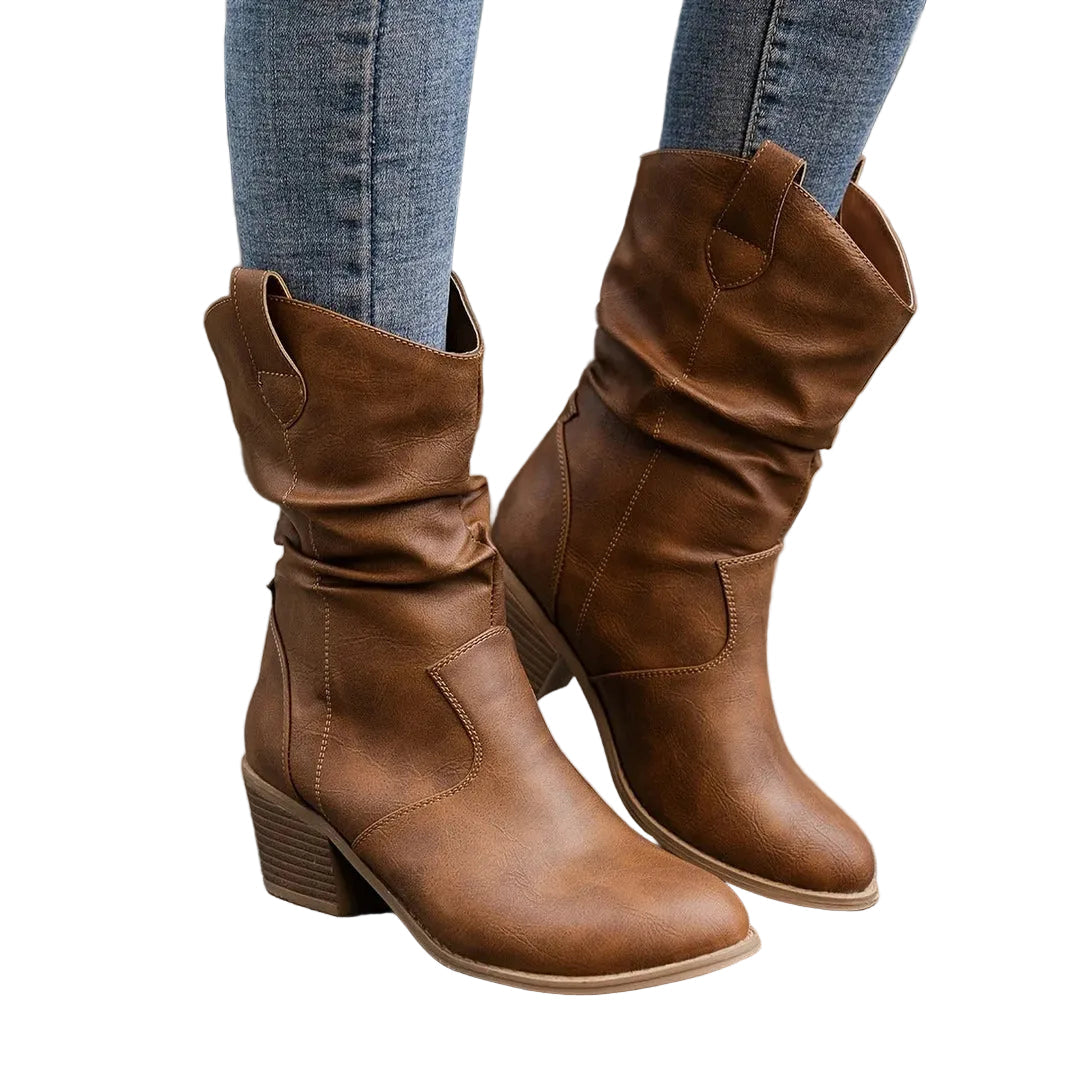Damen-Cowboystiefel Valencia aus Leder mit spitzer Zehenpartie, wadenhoch – Ansicht 6