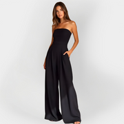 Schwarzer trägerloser Damen-Jumpsuit Nowak