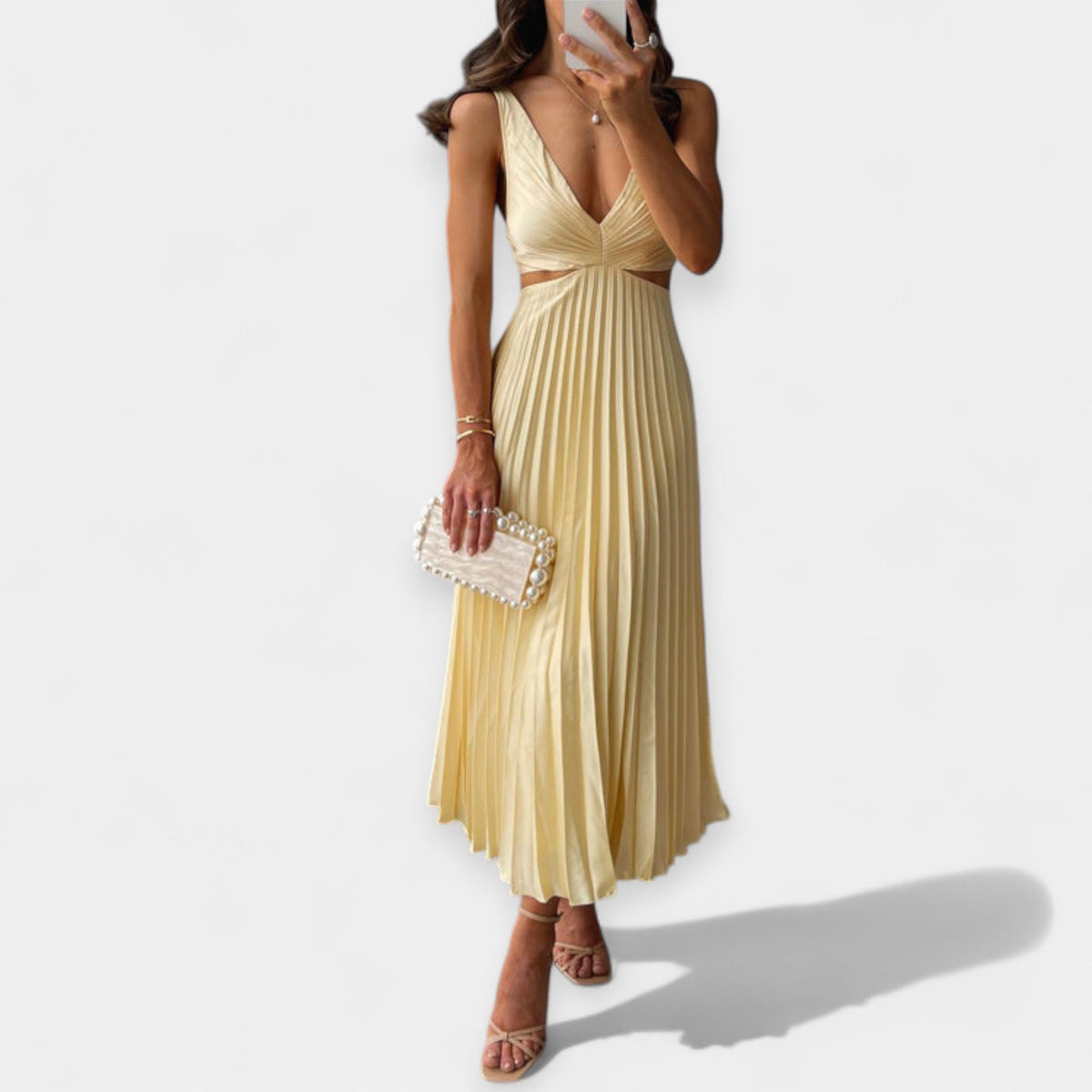 Eliza – Plissiertes Maxikleid für Damen