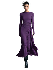 Belle – Graues Wickel-Maxikleid mit Knoten