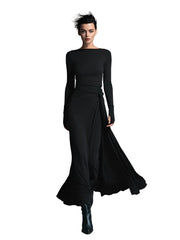 Belle – Graues Wickel-Maxikleid mit Knoten