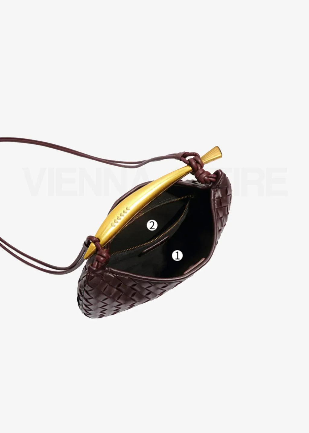 Alexandra – Gewebte Tasche mit goldenem Henkel