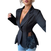 Elegante Damen-Blazerjacke mit Spitze