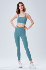 Weiche einfarbige Damen-Leggings mit hohem Bund – Ansicht 2
