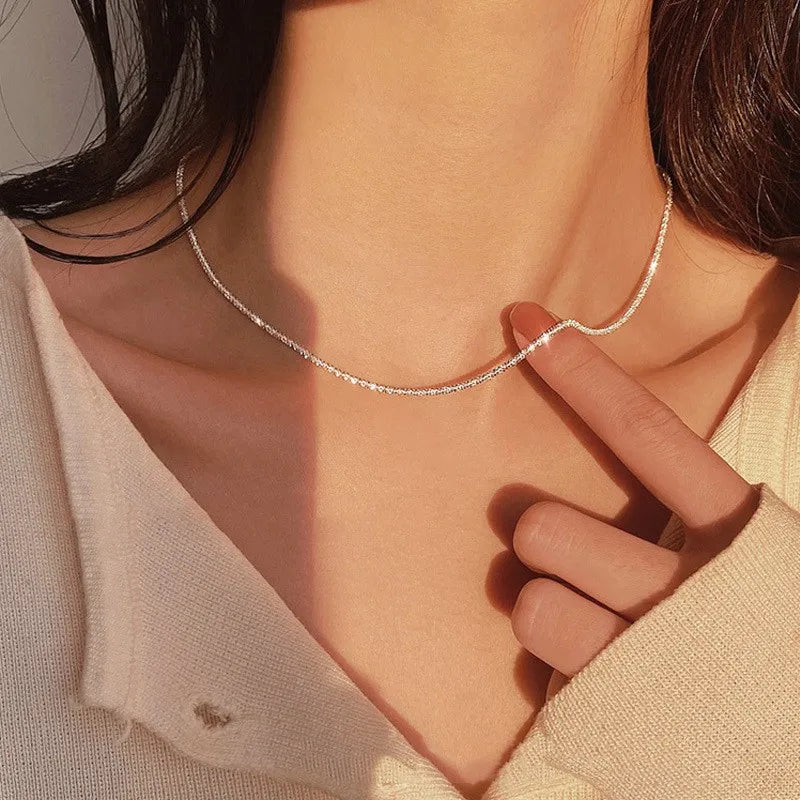 Elegante Silberhalskette aus 925er Silber mit geometrischem Design