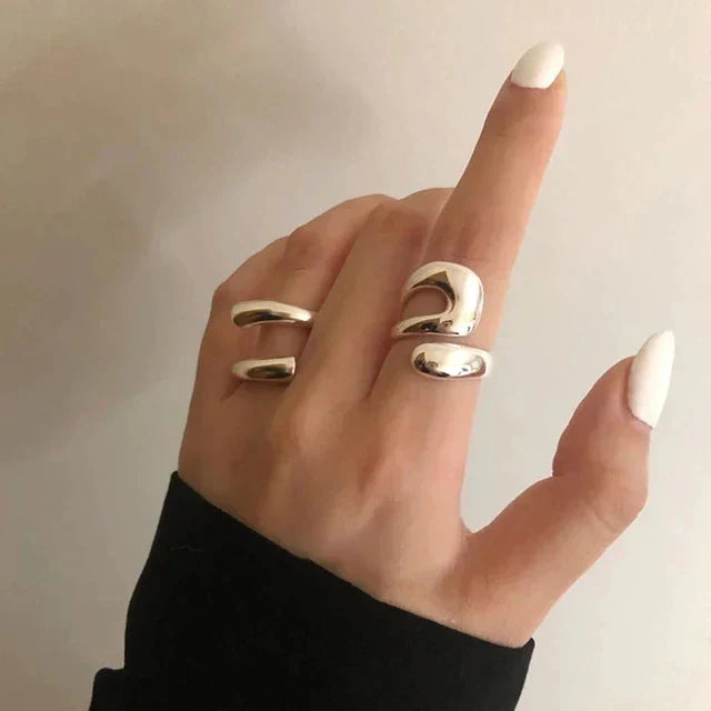 Eleganter verstellbarer Damenring aus Edelstahl