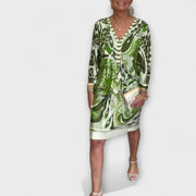 Lockeres Damenkleid mit V-Ausschnitt im Retro-Design – Ansicht 8