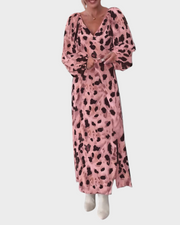 Avice – Damenkleid mit V-Ausschnitt und auffälligem Print – Ansicht 6