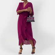 Monika – Luftiges Chiffonkleid für Damen mit V-Ausschnitt
