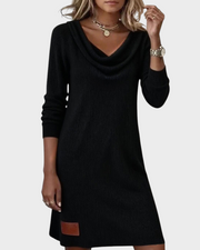 Celine – Lässiges Damenkleid mit langen Ärmeln und Stehkragen – Ansicht 5