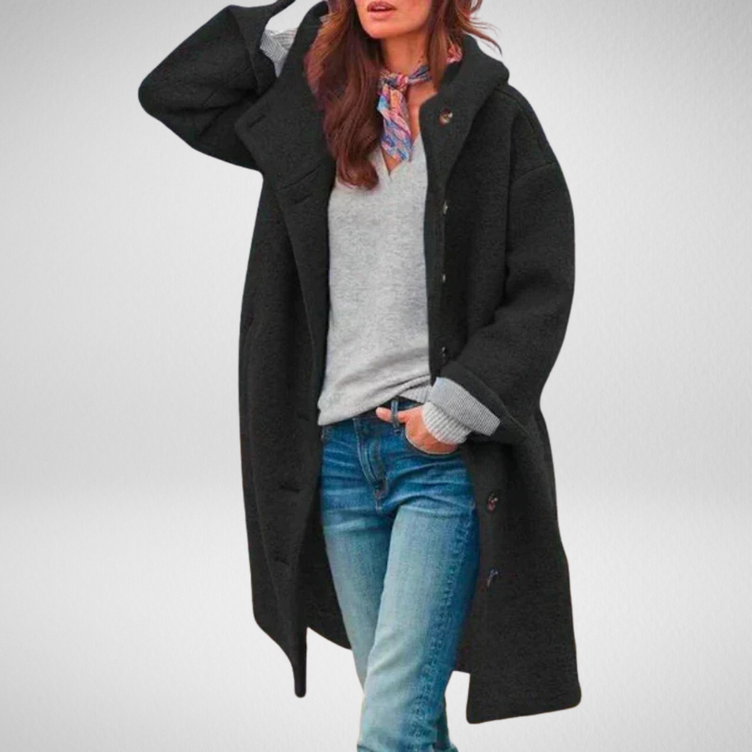 Élodie – Stilvoller bequemer Wintermantel für Damen mit Taschen – Ansicht 2