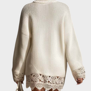 Sandy – Weißes Strickminikleid mit Paisley-Details – Ansicht 5