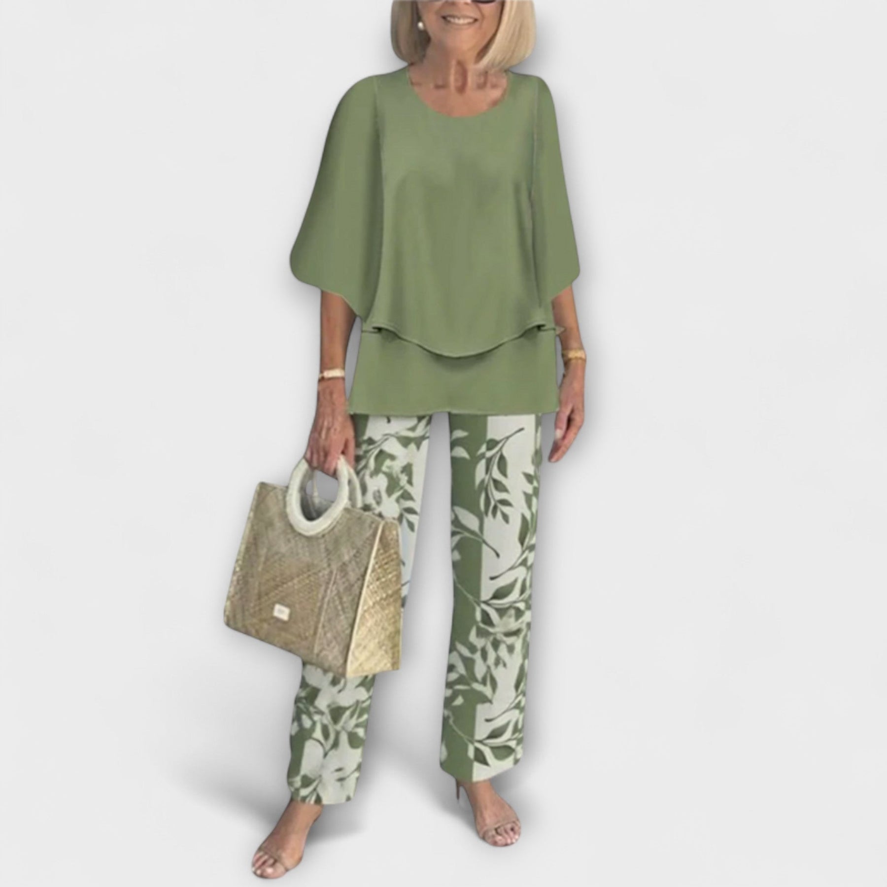 Modernes Damen-Set Rosamund mit Bluse und Hose
