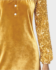 Joan – Samtkleid mit Strassbesatz und V-Ausschnitt – Ansicht 9