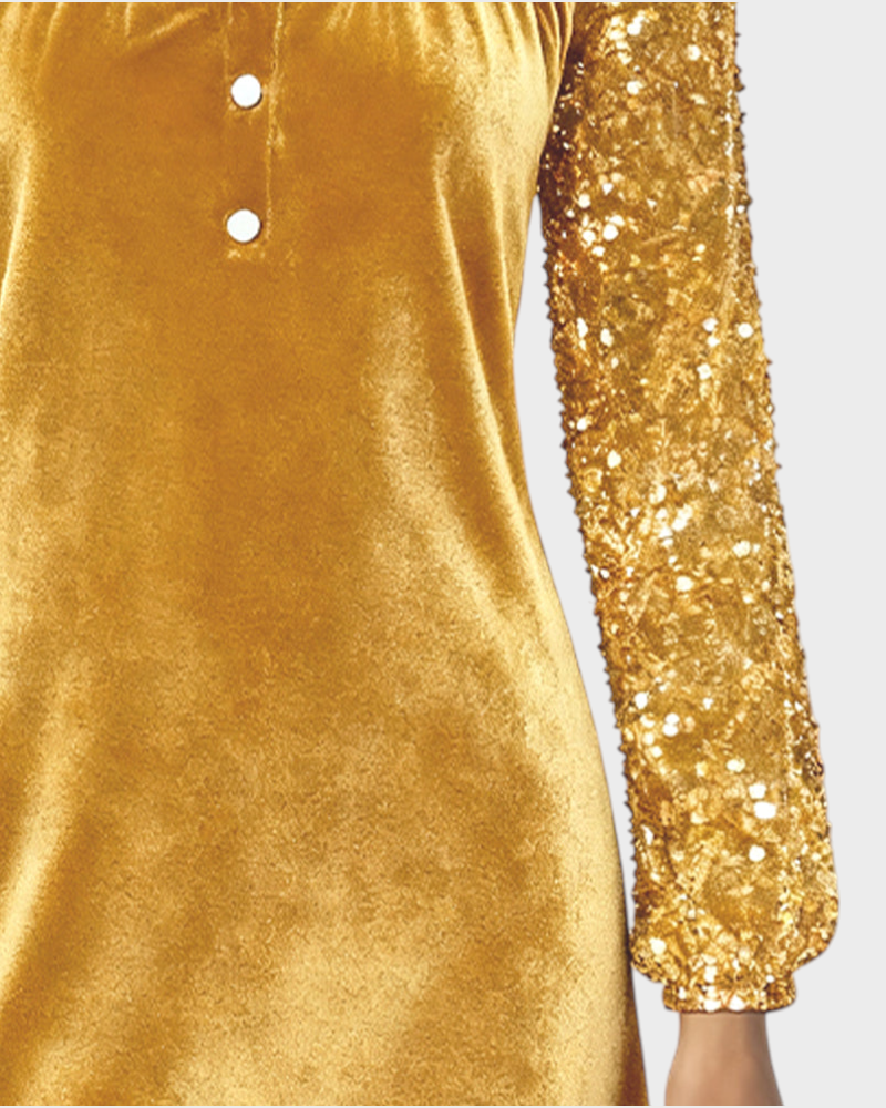 Joan – Samtkleid mit Strassbesatz und V-Ausschnitt – Ansicht 9