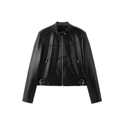Iris – Kurze schwarze Motorradjacke für Damen aus PU