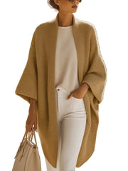 Dani – Oversize-Strickjacke in Sandbeige