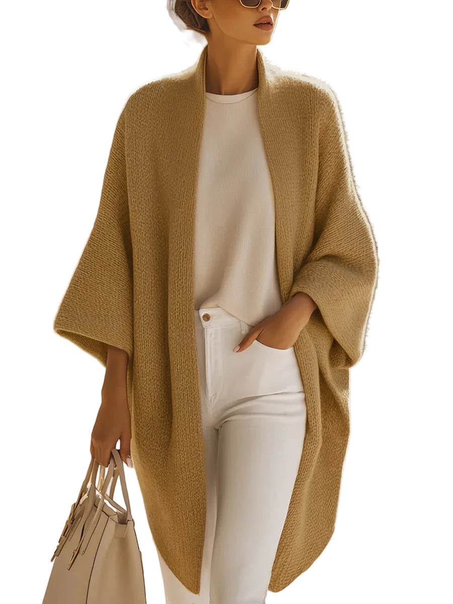 Dani – Oversize-Strickjacke in Sandbeige