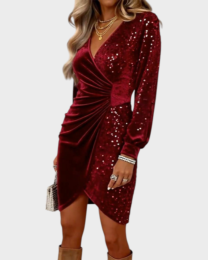 Seraphine – Midikleid mit V-Ausschnitt und Glitzer – Ansicht 4