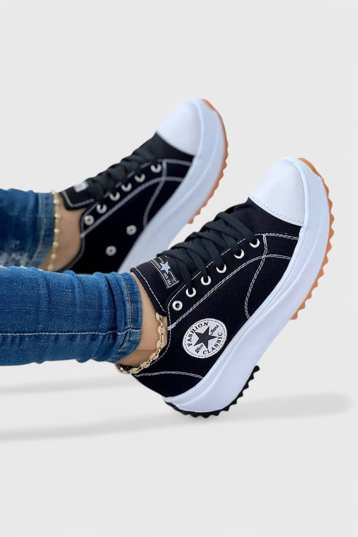 Taya – Chunky Canvas-Sneaker für Damen – Ansicht 3