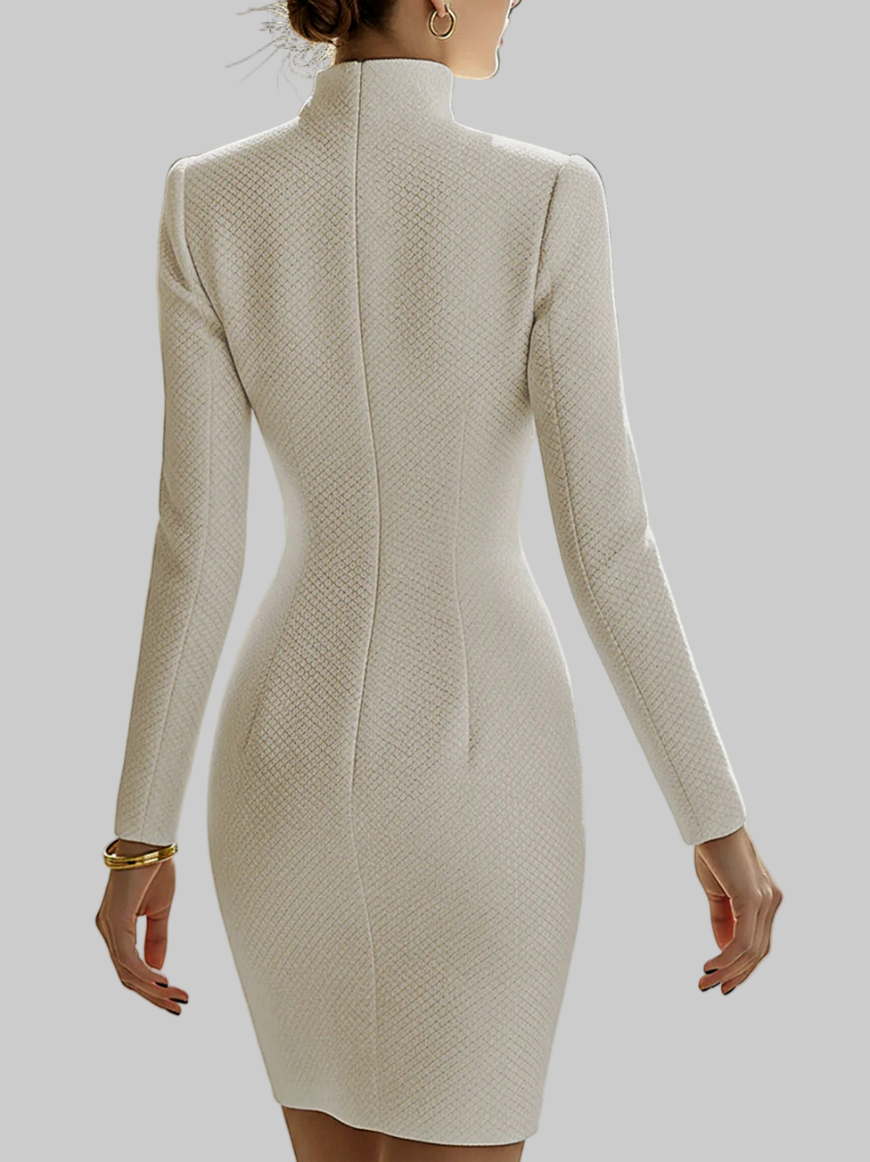 Minikleid aus strukturiertem Leder mit Reißverschluss