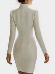 Claire – Geprägtes Leder-Minikleid mit Reißverschluss im Sanduhr-Stil – Ansicht 4