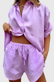 Anika – Zweiteiliges Damen-Set mit Knopfhemd und Shorts mit Kordelzug – Ansicht 7