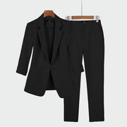 Schwarzer zweiteiliger Anzug für Damen mit Blazer und Hose