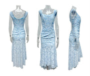 Bella – Maxikleid mit Blumenmuster in Blau