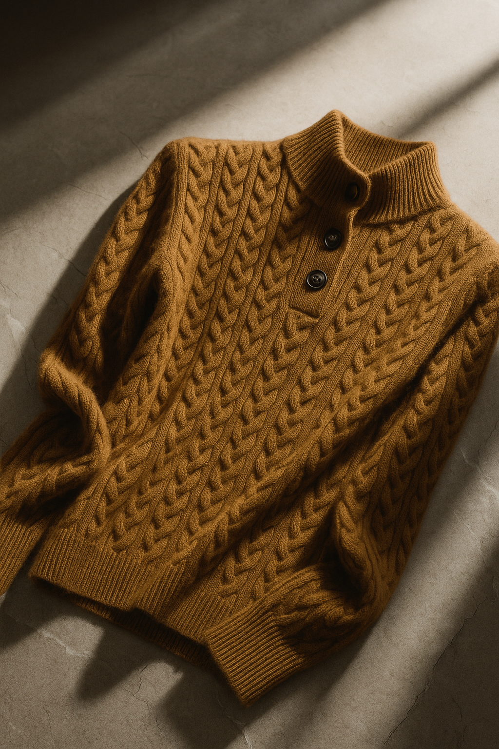 Liza – Kaschmirpullover für Damen mit Zopfmuster und Knöpfen – Ansicht 23